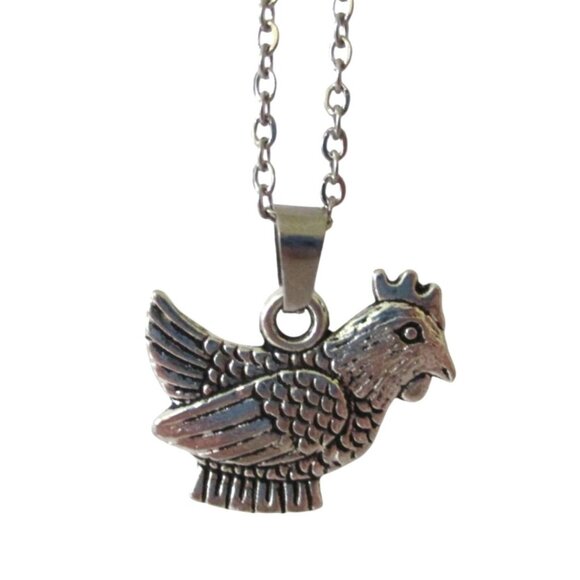 New Chicken Pendant Necklace with 18" Chain  - Farm Animal Bird Jewelry - Picture 1 of 6